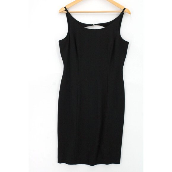Spenser Jeremy Midi Dress Womens Black Sleeveless Boat Neck Polyester Size 10 - Picture 1 of 9